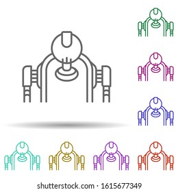 Android, robot, body in multi color style icon. Simple thin line, outline vector of future world icons for ui and ux, website or mobile application