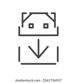 Android robot download icon Logo symbol outline set