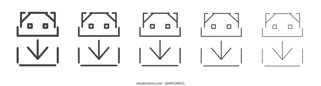 Android robô ícone de download contorno ilustração vetor símbolo