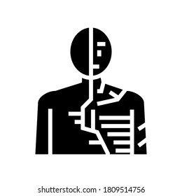 android robot human glyph icon vector. android robot human sign. isolated contour symbol black illustration