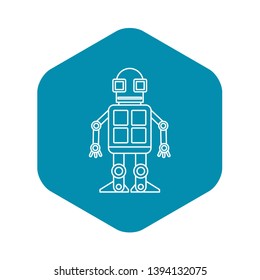 Android robot icon. Outline illustration of android robot vector icon for web