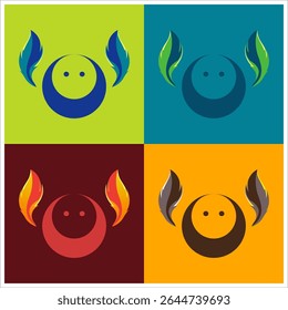 android robô logotipo forma ícone mensagem em alguns fundos simples