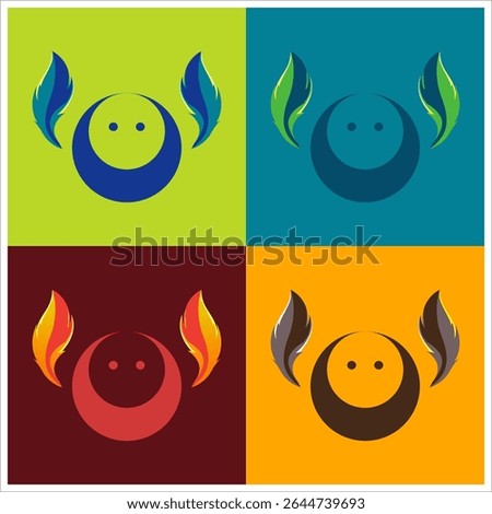 android robot logo shape message icon in some simple backgrounds