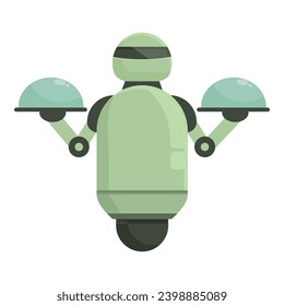 Android robot waiter icon cartoon vector. Digital office. Mobile customer server