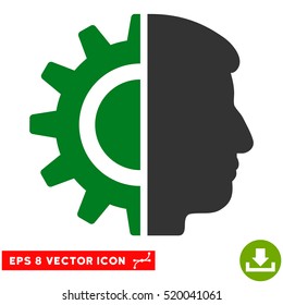Android Robotics EPS vector icon. Illustration style is flat iconic bicolor green and gray symbol on white background.