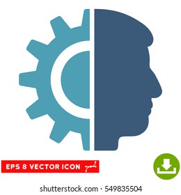 Android Robotics EPS vector icon. Illustration style is flat iconic bicolor cyan and blue symbol on white background.