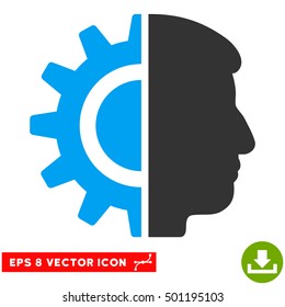Android Robotics EPS vector pictogram. Illustration style is flat iconic bicolor blue and gray symbol on white background.