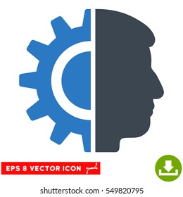 Android Robotics EPS vector pictograph. Illustration style is flat iconic bicolor smooth blue symbol on white background.