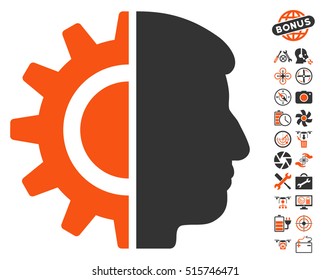 Android Robotics pictograph with bonus nanocopter tools images. Vector illustration style is flat iconic symbols on white background.