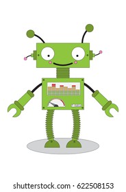 android toy robot cartoon vector isolated icon