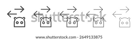 Android transfer icon outline ilustration vector symbol