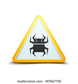 Android Virus Hazard Sign