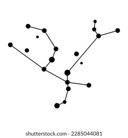 Andromeda constellation map. Vector illustration.