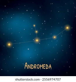 Andromeda constellation: night sky stars and cosmic wonders.