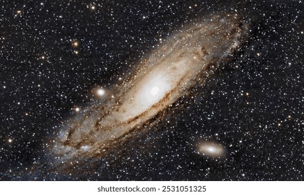 The Andromeda Galaxy.  A spiral galaxy in the constellation Andromeda.