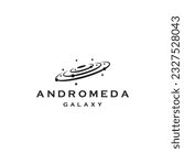 The Andromeda logo design is a captivating representation of cosmic wonder, exploration and limitless imagination. The logo features a skyscape inspired by the Andromeda galaxy