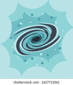 Andromeda vector illustration. universe galaxy stars theme, flat design