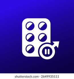 andropause Symbol mit Pillen, Vektor
