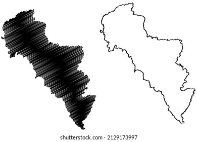 Andros island (Hellenic Republic, Greece, Cyclades archipelago) map vector illustration, scribble sketch Andros map