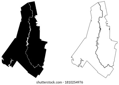 Androscoggin County, Maine (U.S. county, United States of America, USA, U.S., US) map vector illustration, scribble sketch Androscoggin Parish map