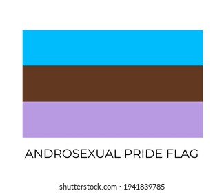Androsexual Pride Rainbow Flags. Symbol of LGBT community. Vector flag sexual identity. Easy to edit template for banners, signs, logo design, etc.