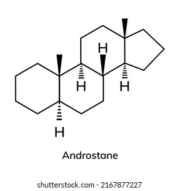 androstane structural chemical formula on wite background