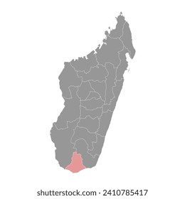 Androy region map, administrative division of Madagascar. Vector illustration.