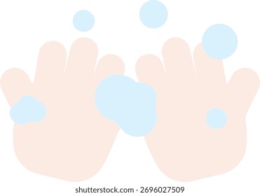 ands being washed with soap bubbles