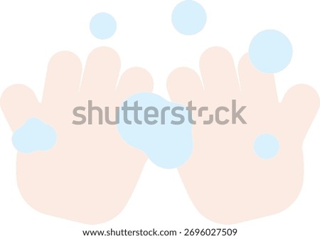 ands being washed with soap bubbles
