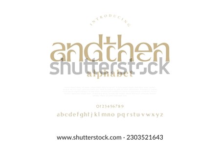 Andthen abstract digital technology logo font alphabet. Minimal modern urban fonts for logo, brand etc. Typography typeface uppercase lowercase and number. vector illustration
