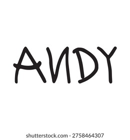 Andy name handwritten text lettering