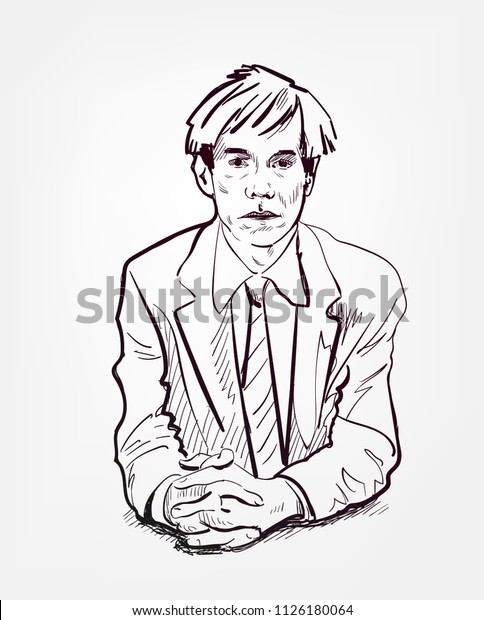 Andy Warhol Vector Sketch Portrait Illustration Stock Vector (Royalty ...