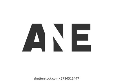 ANE logo design. Initial letter A N E bold font style for tech startups, consulting, corporate branding. Creative company name, headlines typography identity, trendy logotype. Vector illustration.