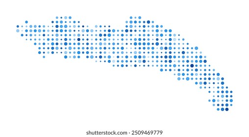 Anegada Dot Map. Island Digital Style Shape. Anegada vector image. Island shape blue circular dots. Awesome vector illustration.