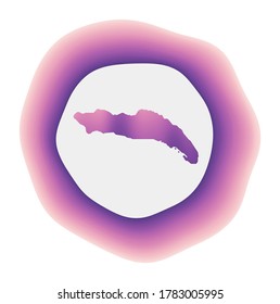 Anegada icon. Colorful gradient logo of the island. Purple and red Anegada rounded sign with map for your design. Vector illustration.