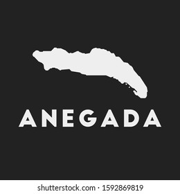 Anegada icon. Island map on dark background. Stylish Anegada map with island name. Vector illustration.