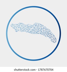 Anegada icon. Network map of the island. Round Anegada sign with gradient ring. Technology, internet, network, telecommunication concept. Vector illustration.
