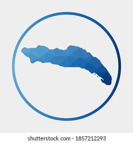 Anegada icon. Polygonal map of the island in a gradient ring. Round low poly Anegada sign. Vector illustration.