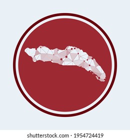 Anegada icon. Trendy tech logo of the island. Geometric mesh round design. Technology, internet, network, telecommunication concept. Vector illustration.