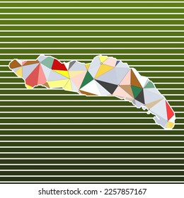 Anegada, Vektorgrafik. Anegada Design auf Farbverlauf-Streifen Hintergrund. Technologie, Internet, Netzwerk, Telekommunikationskonzept. Klassische Vektorgrafik.
