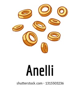Anelli pasta icon. Cartoon of anelli pasta vector icon for web design isolated on white background