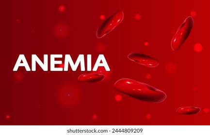 Anemia Flujo de células sanguíneas, ilustración de Arte vectorial.