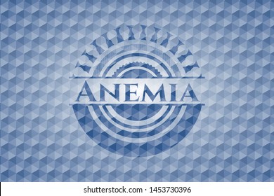 Anemia blue emblem with geometric background. Vector Illustration. Detailed.