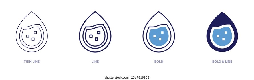 Anemia icon in 4 different styles. Thin Line, Line, Bold, and Bold Line. Duotone style. Editable stroke.