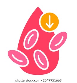 Ícone de anemia e glóbulos vermelhos