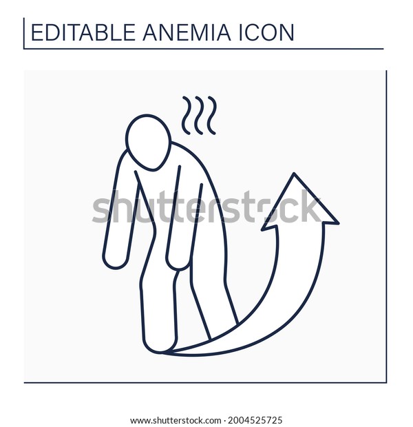 Anemia Line Icon Disease Symptomsextreme Fatigue Stock Vector Royalty Free