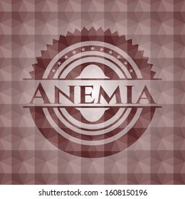 Anemia red emblem with geometric pattern. Seamless.