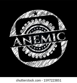 Anemic on chalkboard. Vector Illustration. Detailed.