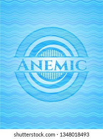 Anemic sky blue water wave style emblem.