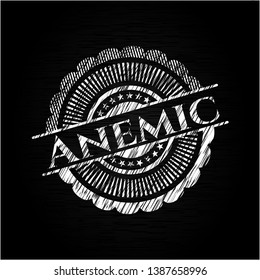 Anemic written on a blackboard. Vector Illustration. Detailed.